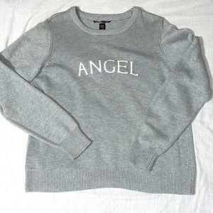 Victoria Secret “Angel” Grey/white sweater. Sz XL NWOT